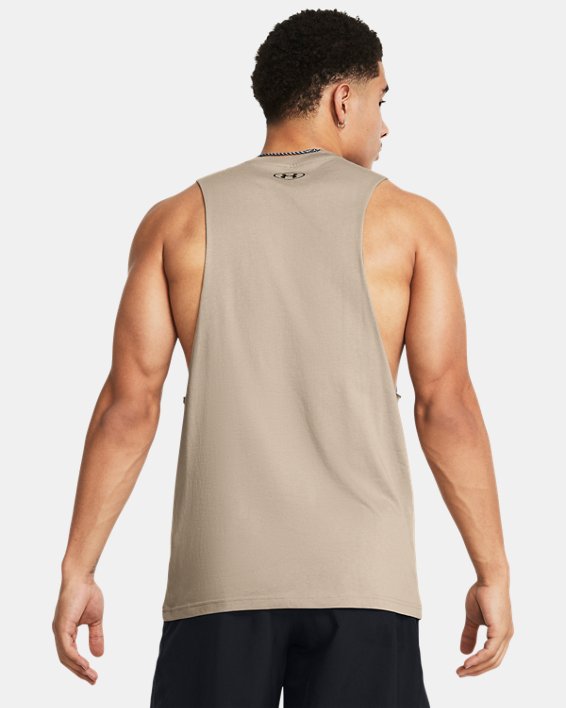 Men's UA Sportstyle Left Chest Cut-Off Tank in Brown image number 1